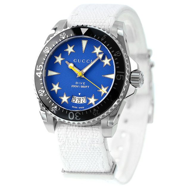 Men's Gucci Dive Sapphire Glass Quartz Watch - YA136340